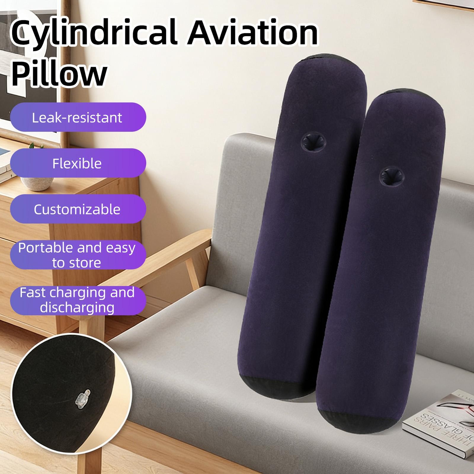 Inflatable Air Wedge Pillow for Home Camping Soft PVC Reclining Cushion Portable