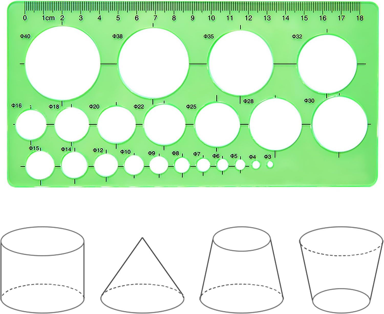 Circle Template 3 Pieces Plastic Circle and Oval Templates Measuring Rulers Digi