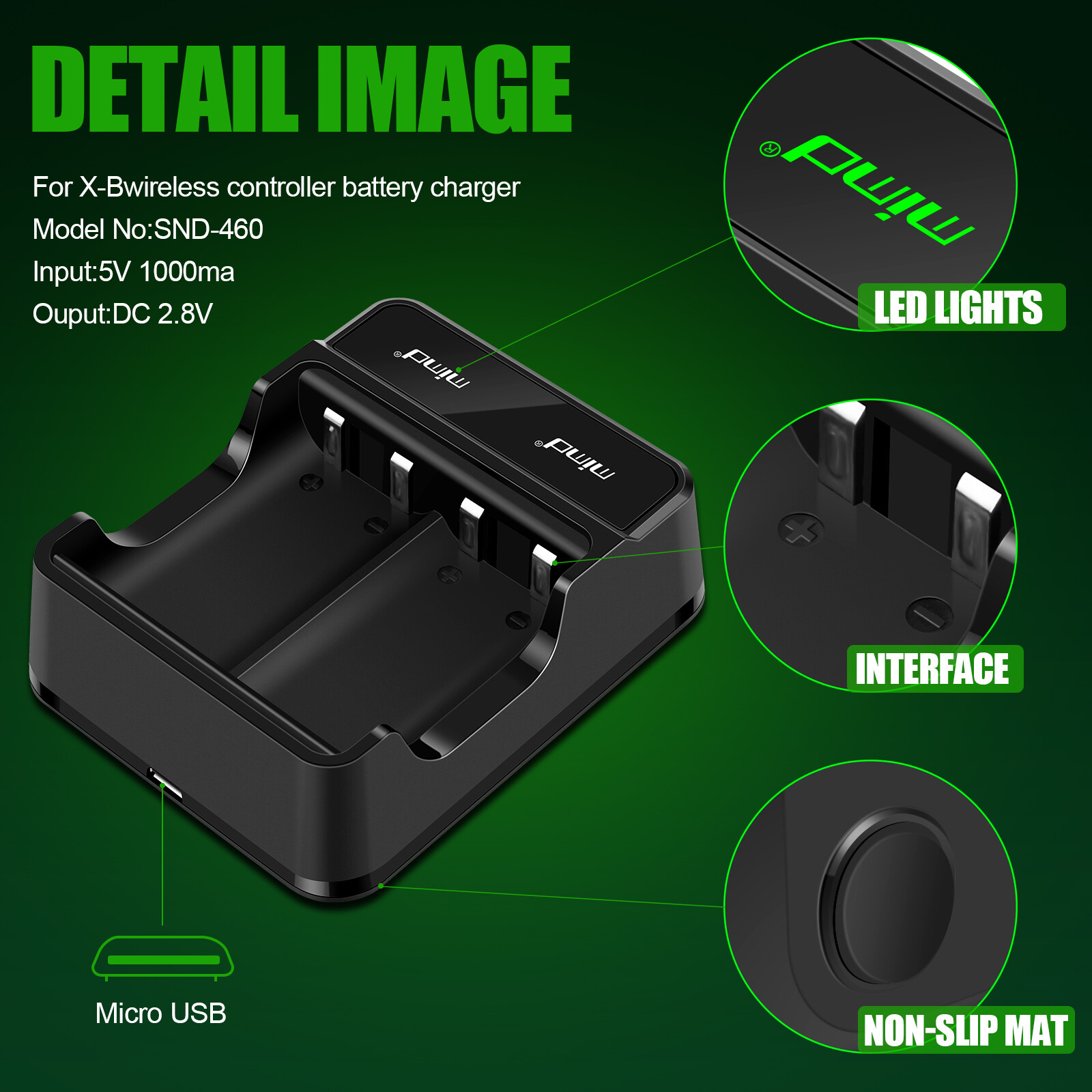 Rechargeable Battery Pack For XBox One X/S Series X/S Controller & Charger Cable