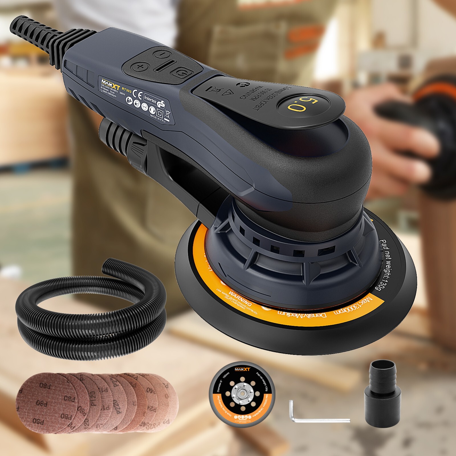 MAXXT Random Orbital Sander Brushless 350W Variable Speed 150mm (6")