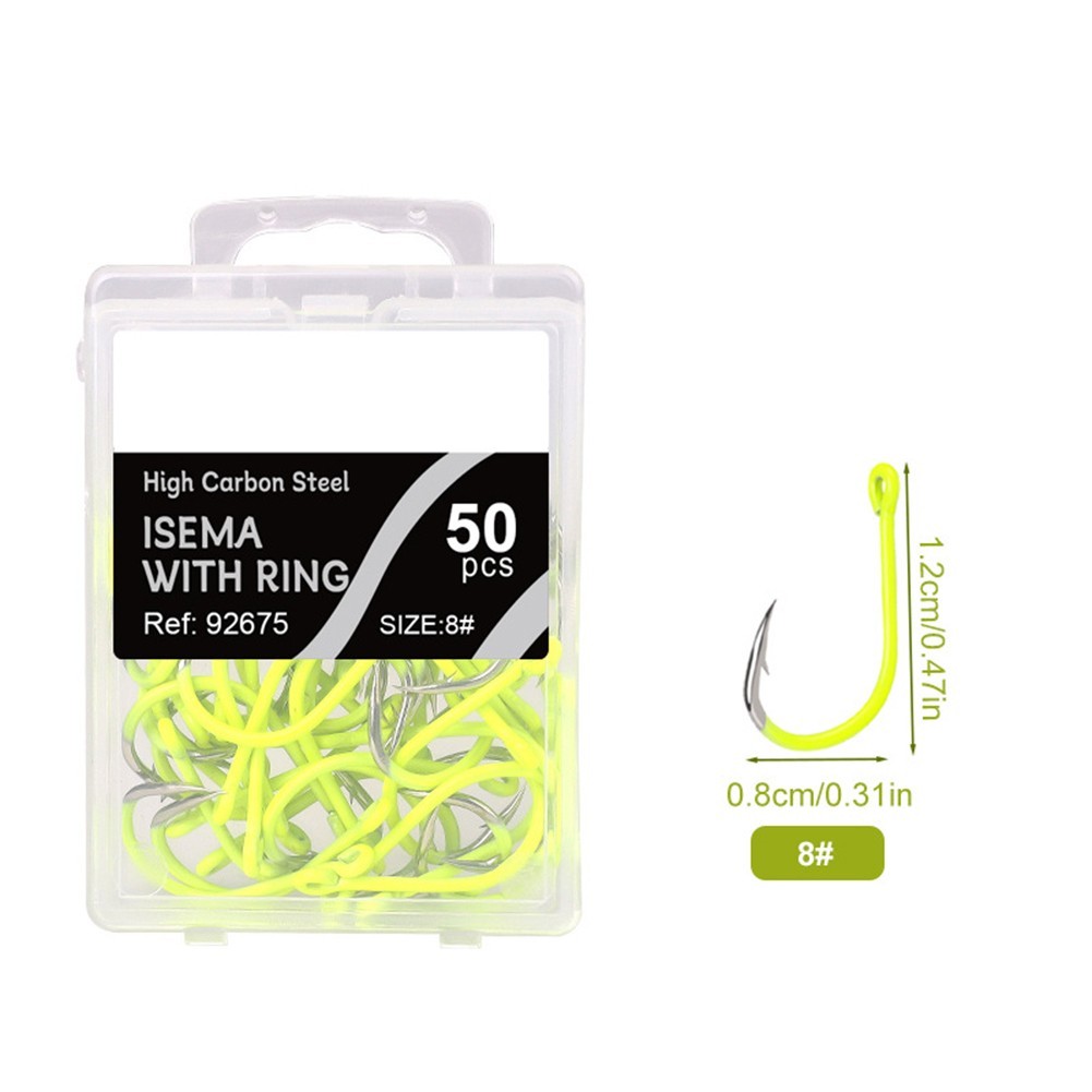 Fishing Hook Fluorescent Fishing Hooks Fluorescent Yellow Barbed Hooks