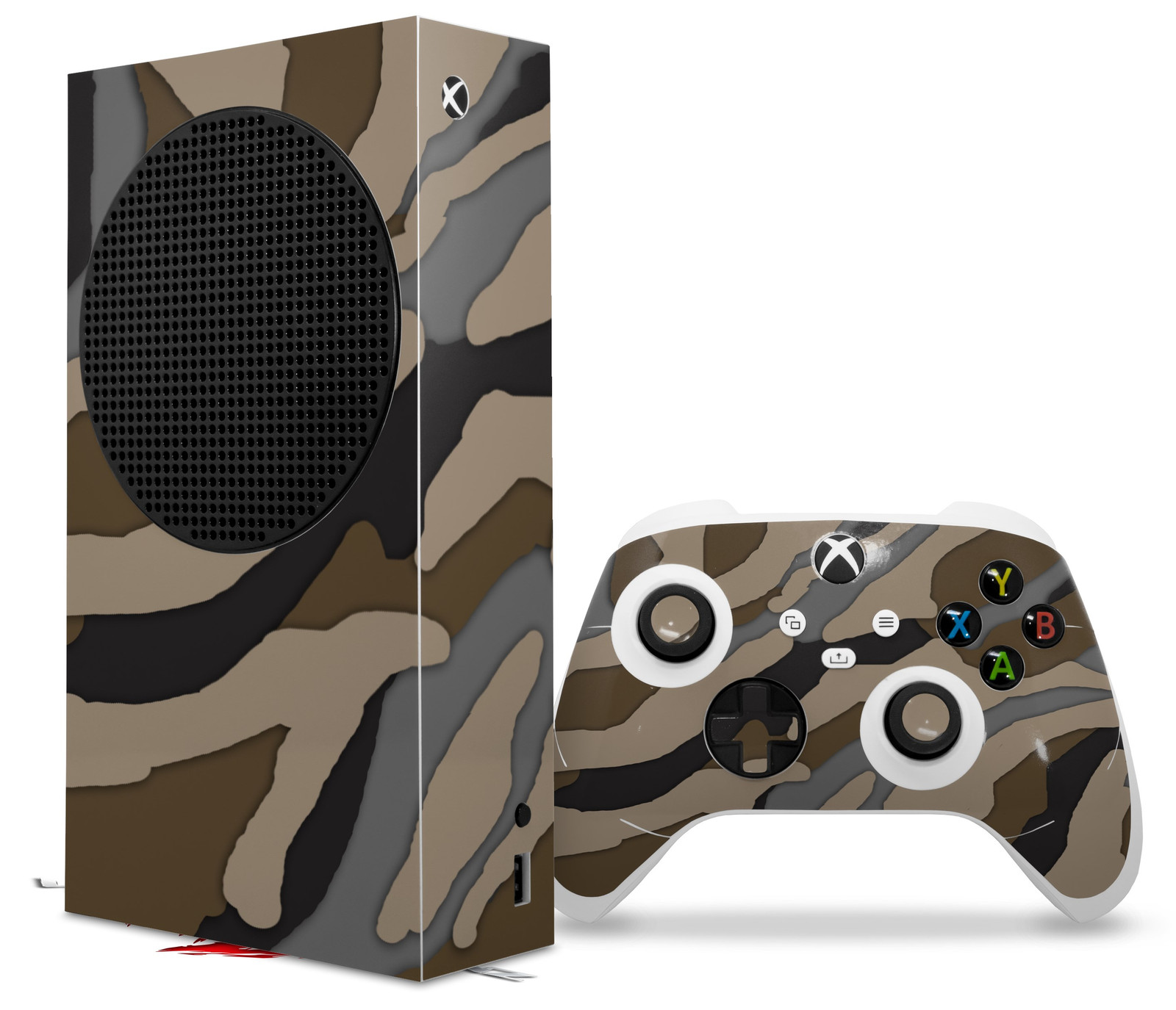 Skin Wrap for XBOX Series S Console Controller Camouflage Brown