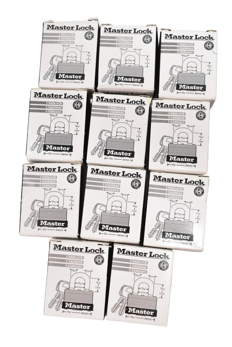 11 Master Lock 500KABRK Laminated Steel Padlock Keyed Alike w Keys 1-3/4in Body