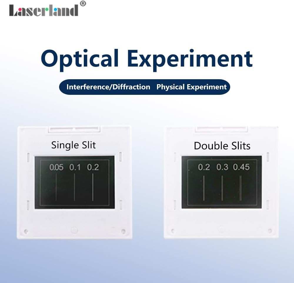 Young's Double-Slit & Single-Slit Optics Experiment Kit Red Light Source 50x50mm