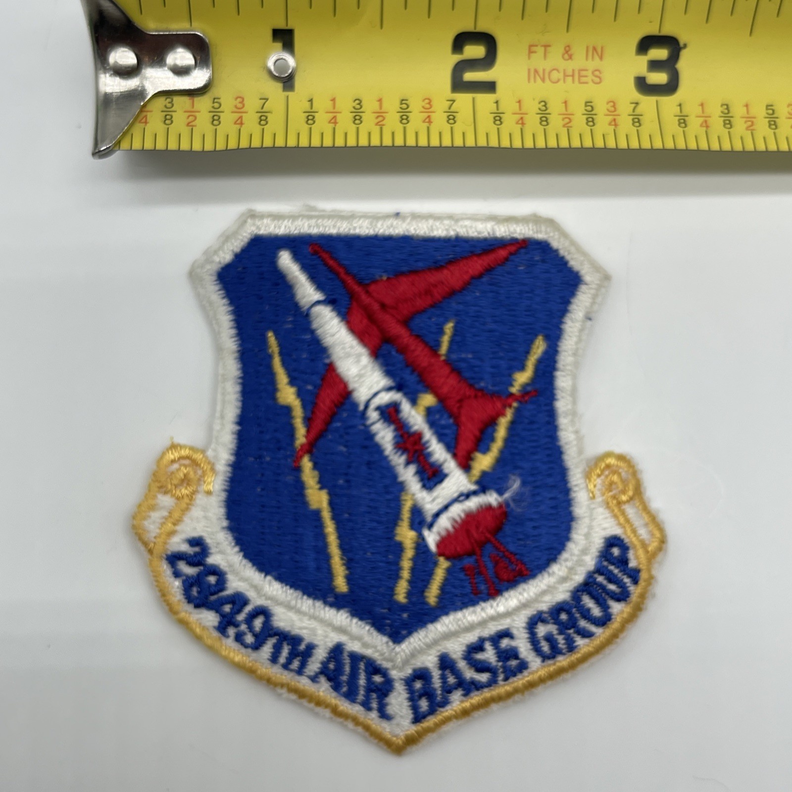 U.S. Military USAF 2849th Air Base Group Patch Insignia Shoulder Rocket Cut Edge