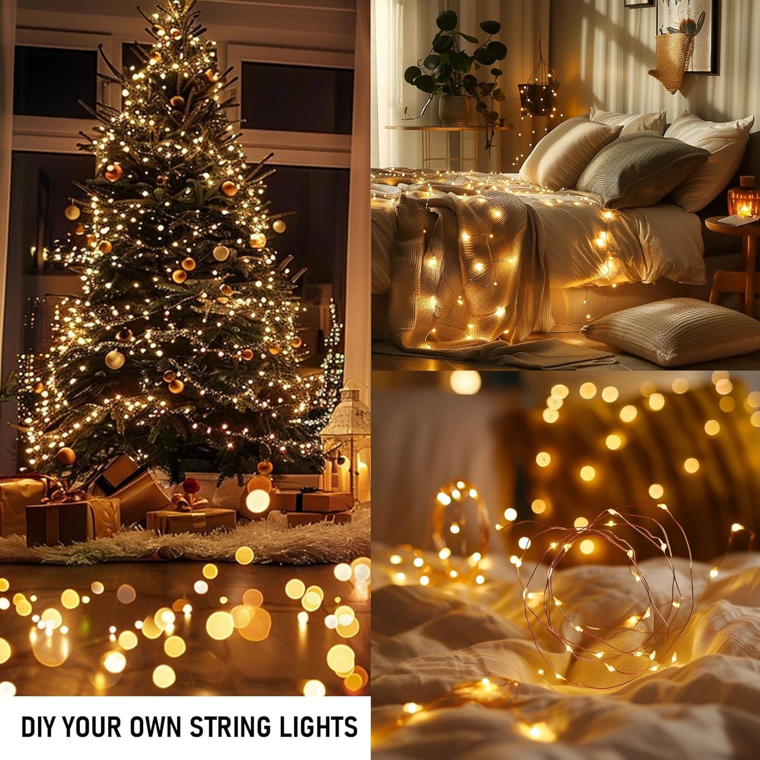 Fairy Lights 66 FT 200 LED USB Power Photo String Lights W/ Remote 8 Modes