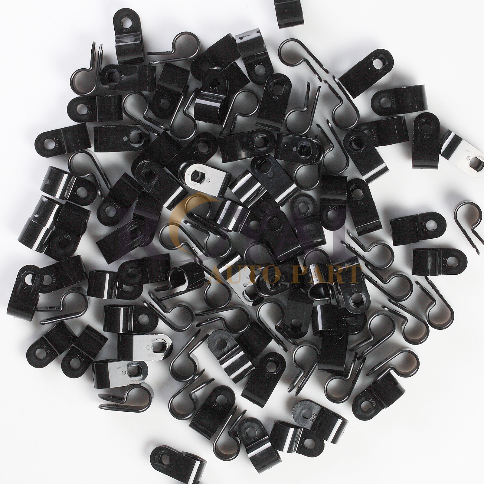 Cable Clamp 3/8 Inch Black for Wire Tubing and Components 100 Count Pack