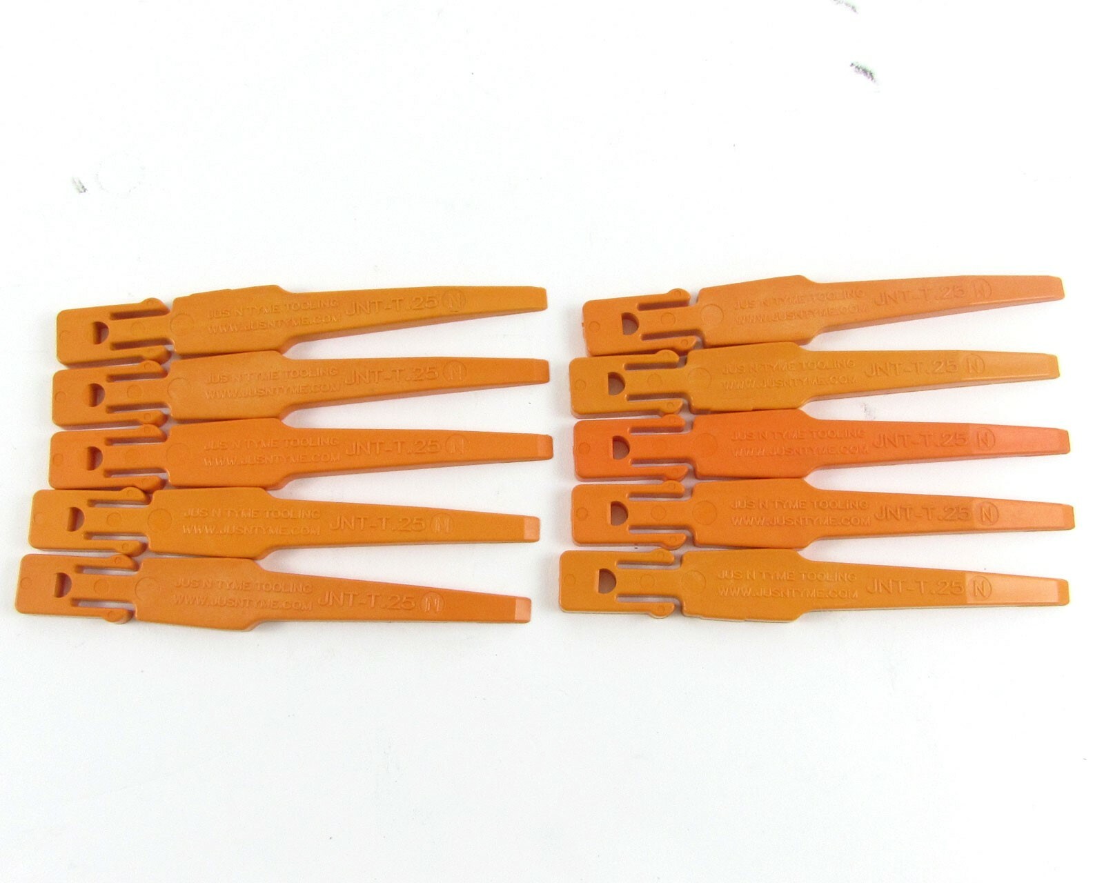 Lot of (10) Jus N Tyme Tooling, JNT-T.25N Orange Nylon Scraper Tips