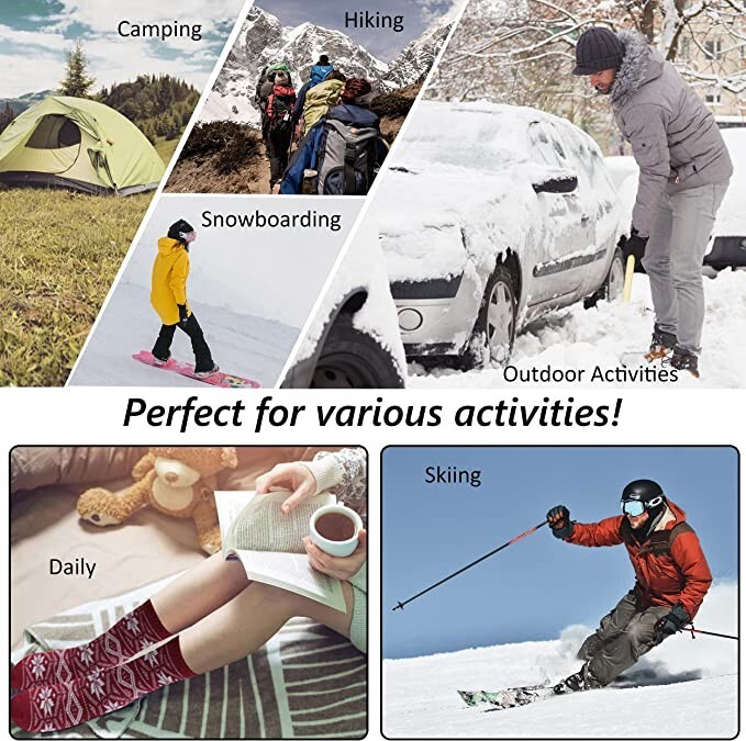 12 Pairs Mens Winter Heavy Duty Thermal Warm Cotton Boots Crew Work Socks 9-13