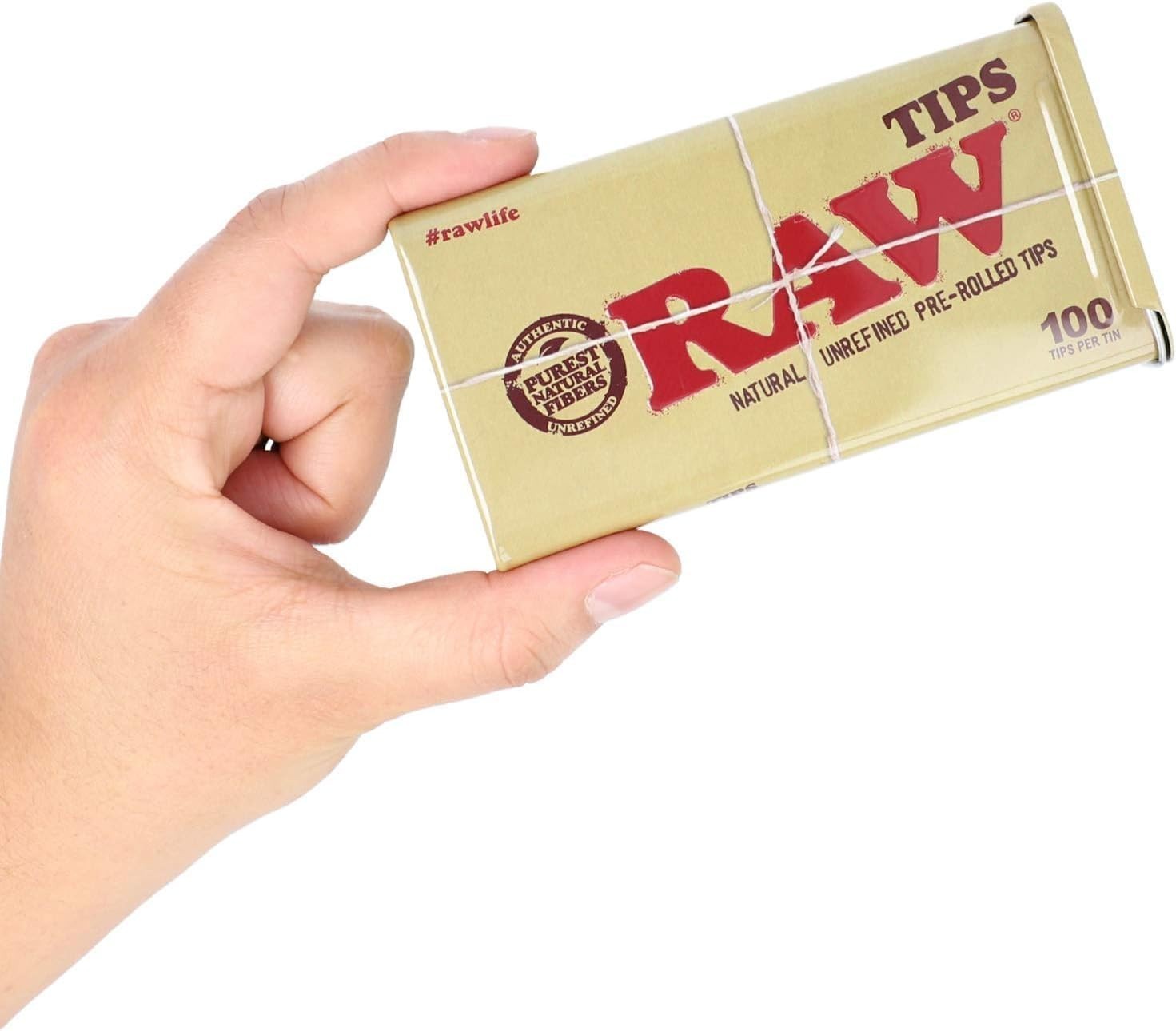 RAW Pre-Rolled Tips with Storage Tin - 200 Tips & Limited Edition Black Keychain