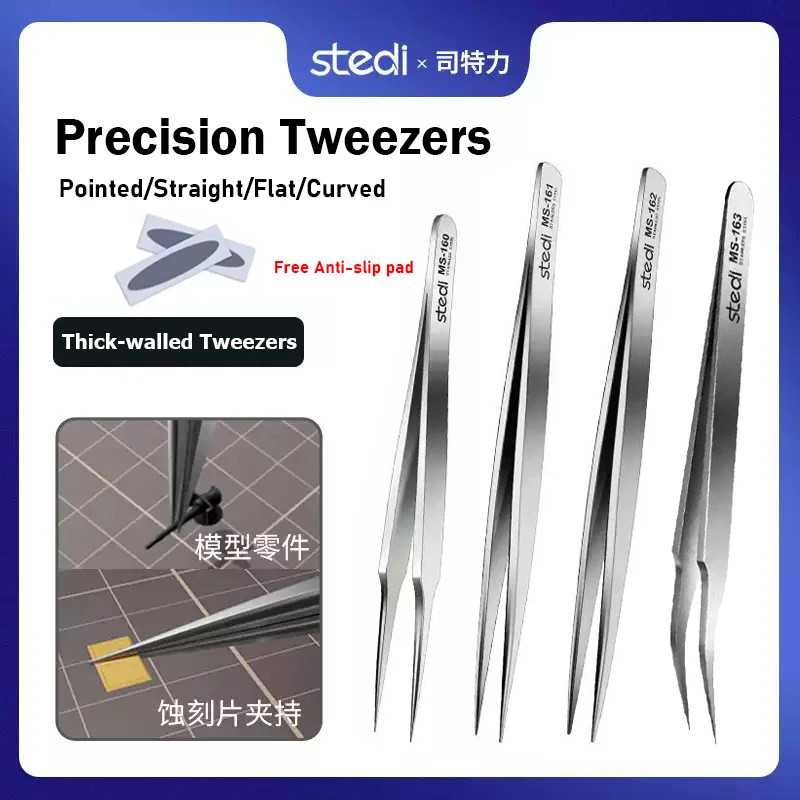 Stedi Stainless Steel Thick-walled Precision Tweezers Model Hobby Tools