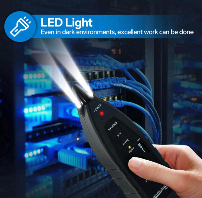 NF-8209 Network Cable Tester, Ethernet Cable Wire Tester with POE & NCV