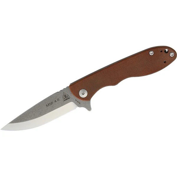 TOPS Knives - MSF 4.0 Mini Scandi Folder - Brown Micarta N690Co