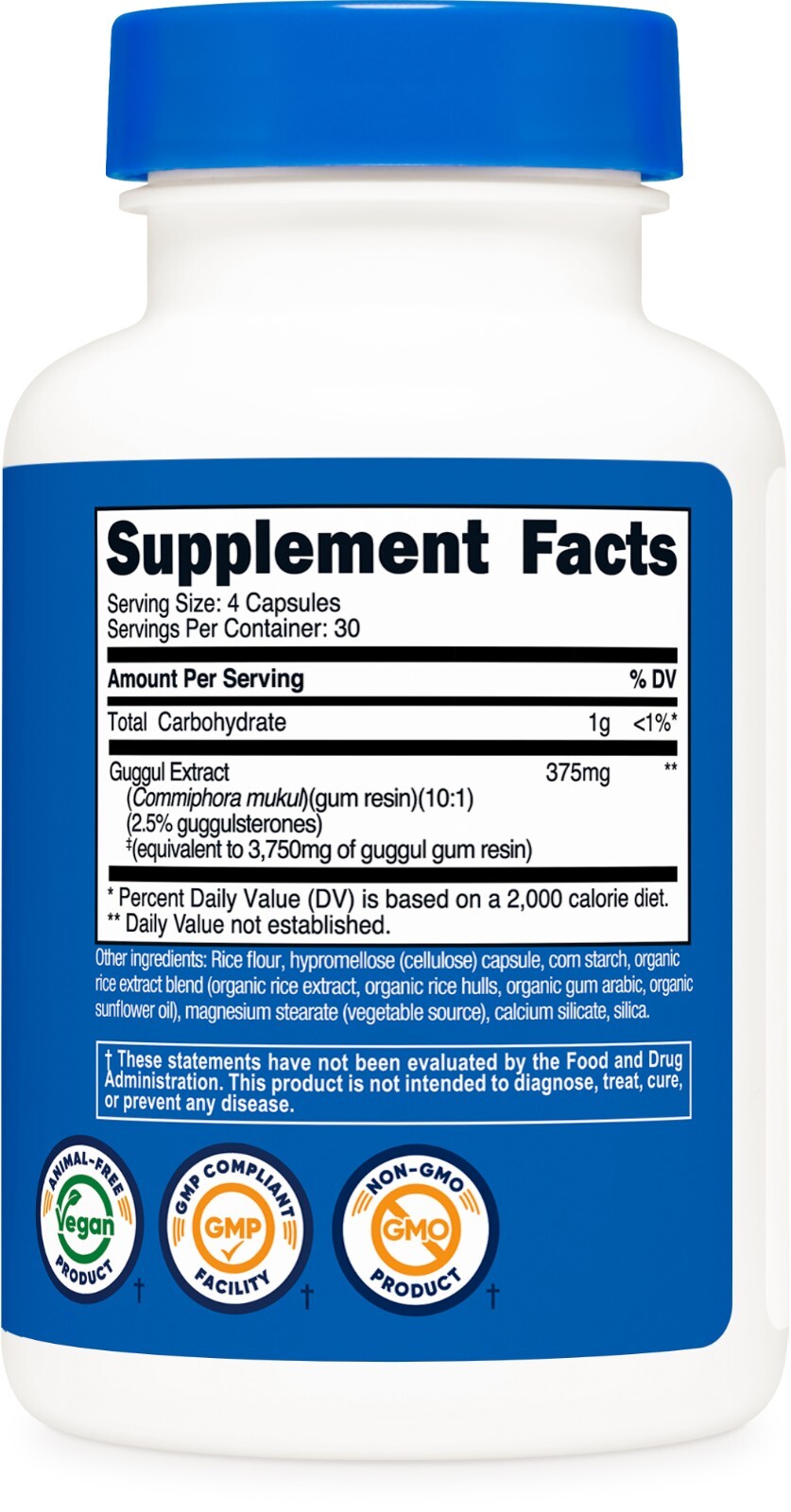 Nutricost Guggul Extract Supplement (3750 mg Equivalent) 120 Capsules