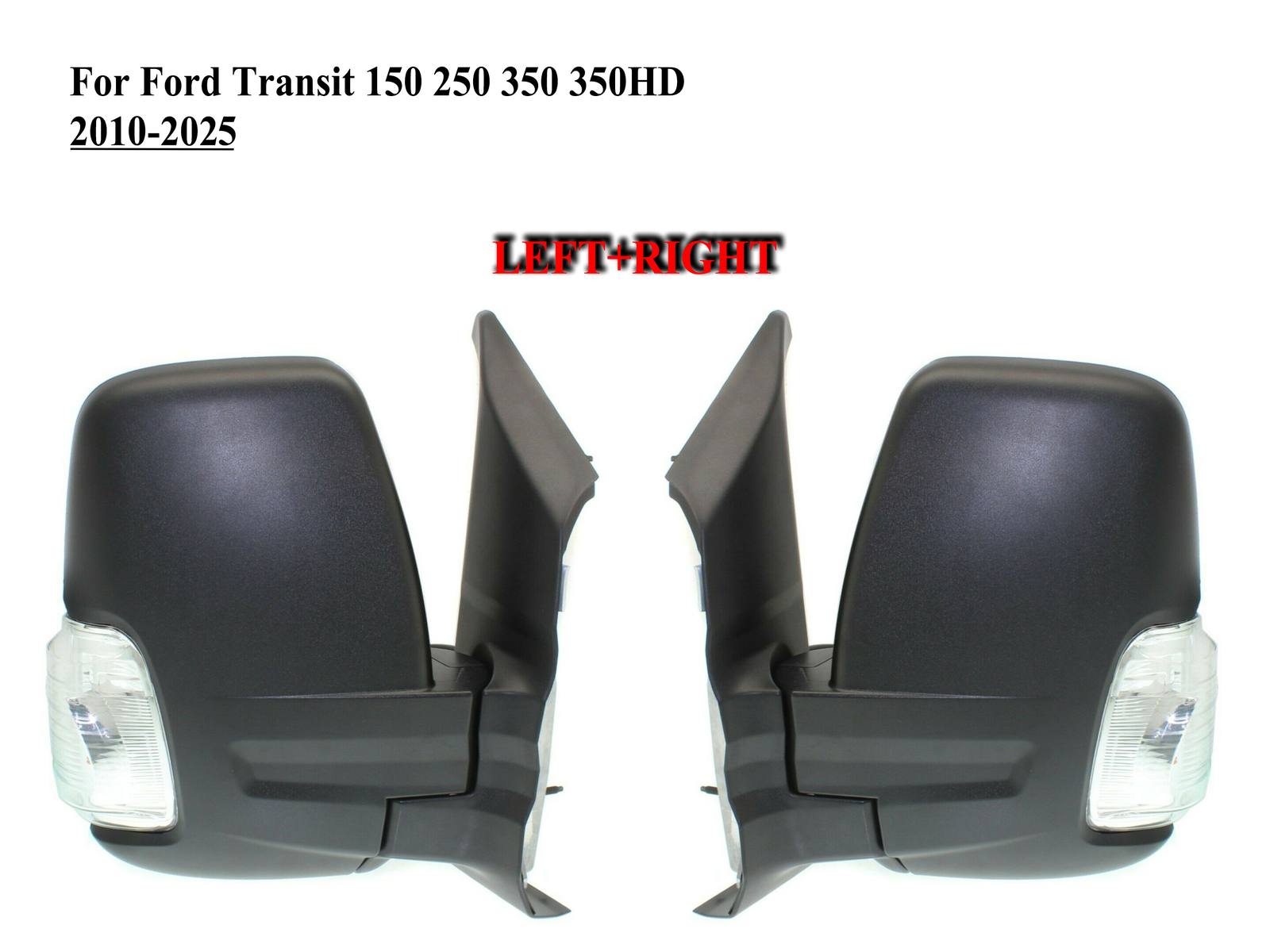 Pair Right+Left Side Power Mirror With Lamp For 10-26 Ford Transit 150 250 350HD