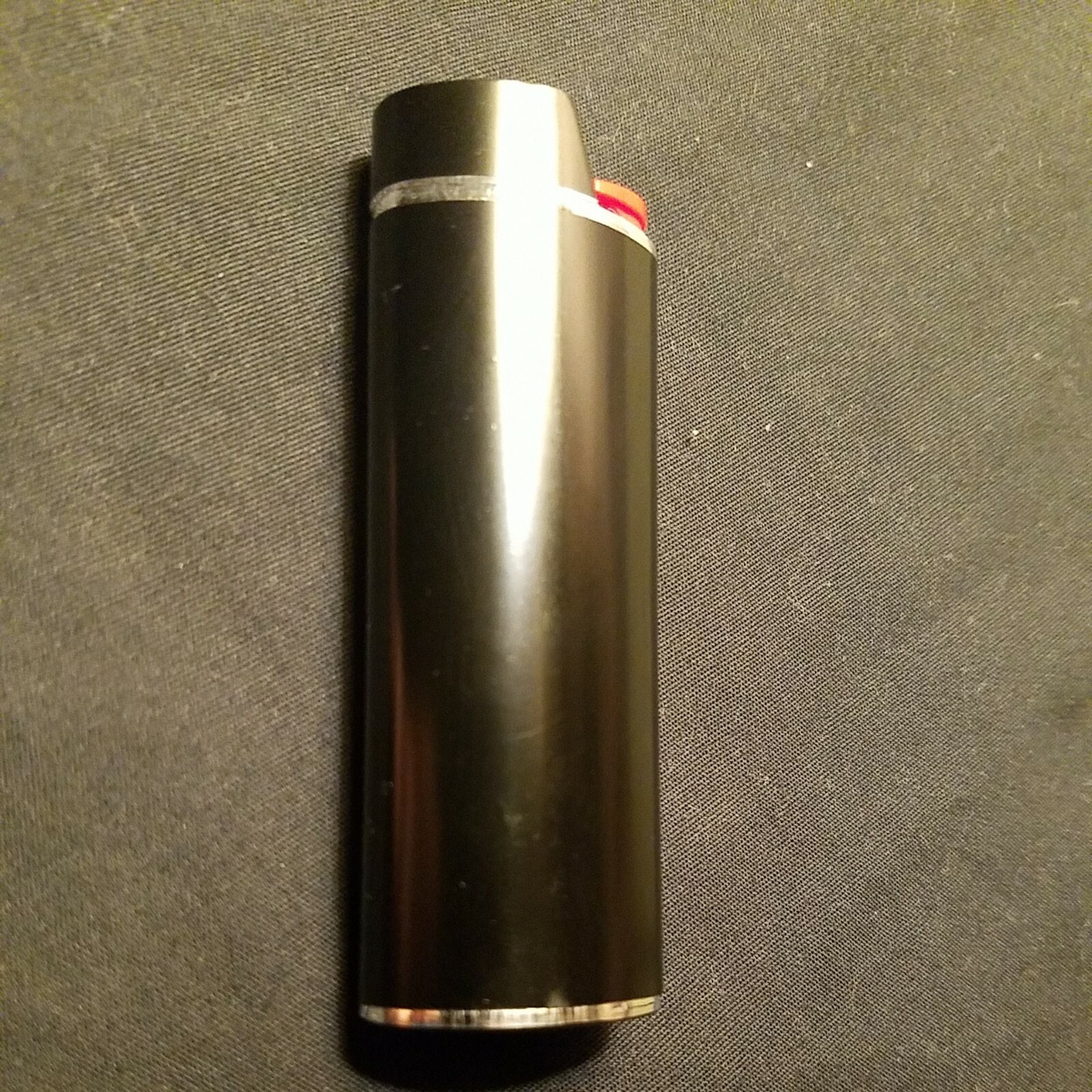 Vtg Lighter Case Black Metal Sleeve Western Cover Enamel Holder for Bic New USA