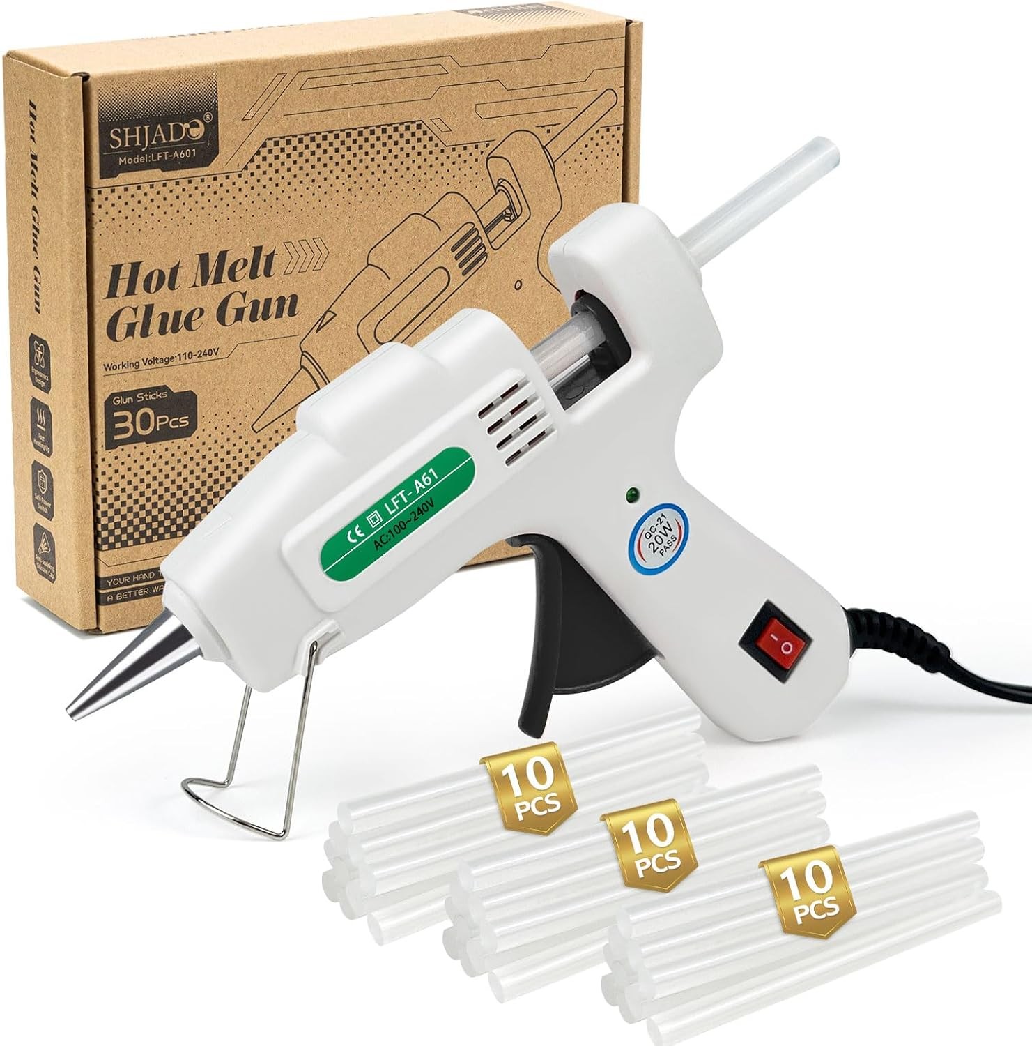 Hot Melt Glue Gun with Fast Heat-Up - Perfect for Crafting and Repairing