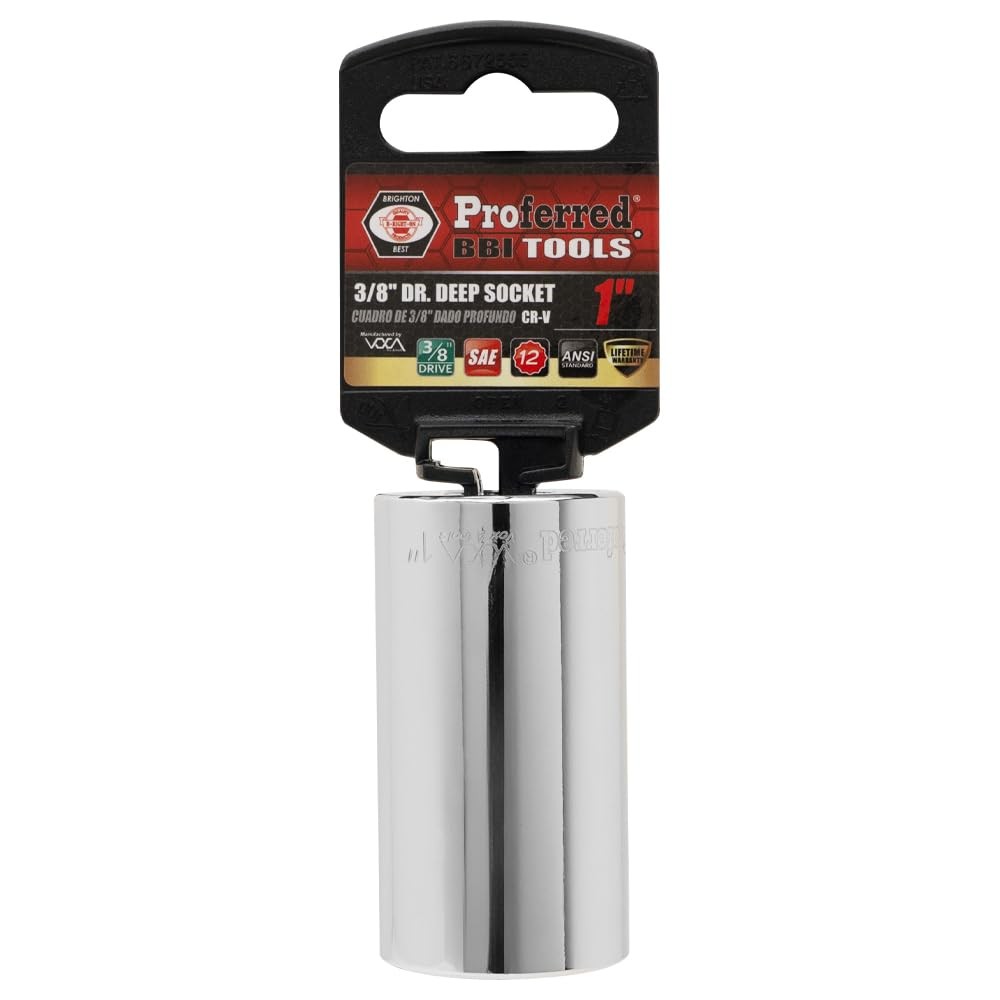 S19332 3/8" Drive SAE Socket, 1" Deep 12 Point
