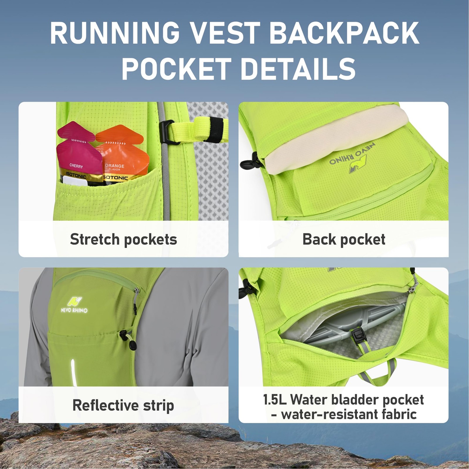 Running Vest, Hydration Vest Pack, Lightweight Hydration Backpack with 1.5L W...