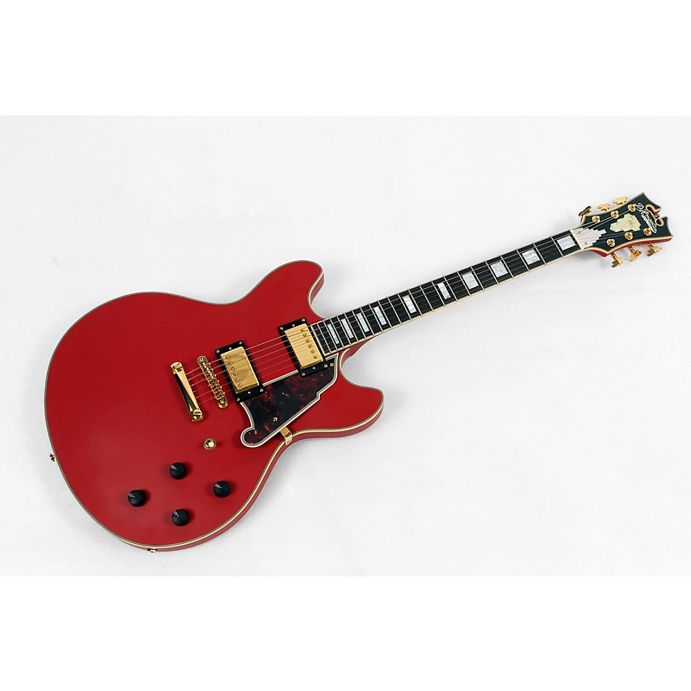D'Angelico Deluxe LE DC Non FHole SemiHollow Guitar Matte Cherry 1978811667 OB