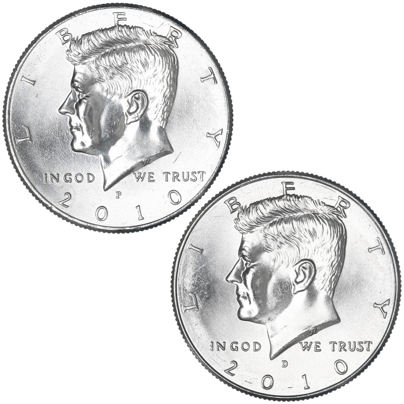 2010 P D Kennedy Half Dollar BU 2 Coin Year Set