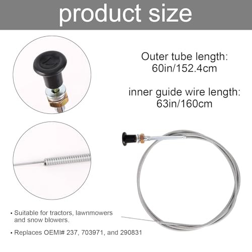 Universal Choke Cable for 237 Rotary, 63'' Inner & 60'' Conduit Universal Push