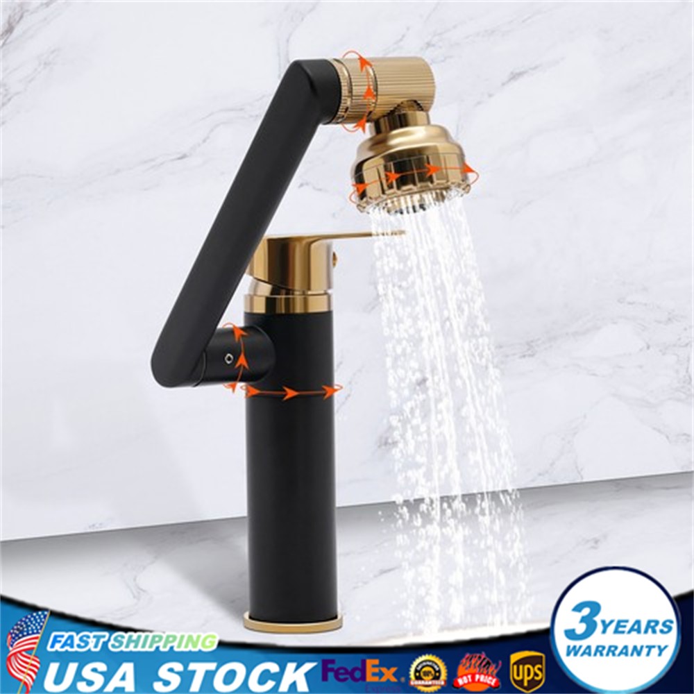 360° Rotating Kitchen Sink Tap Mixer Tap Bathroom Washbasin Mixer Faucet Black