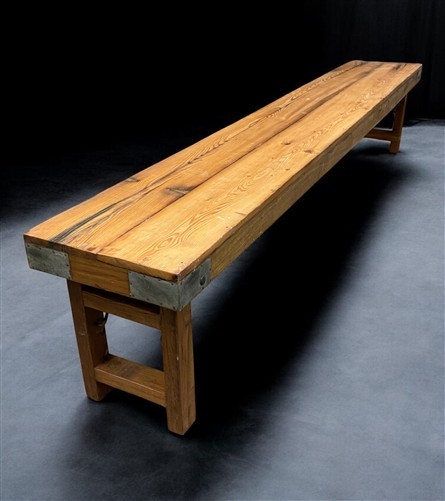 Rustic Folding Bench (96x14.5) Vintage Reclaimed Wood Bench, Farmhouse Seat A100