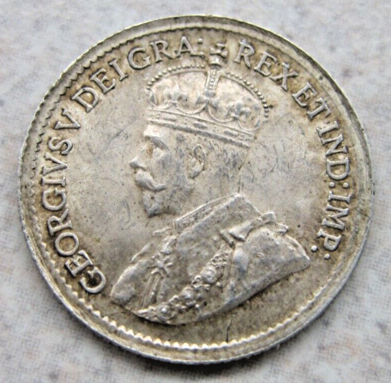 1920 Canada 5 Cents Silver Coin.  High Grade.  See Pictures and Details.