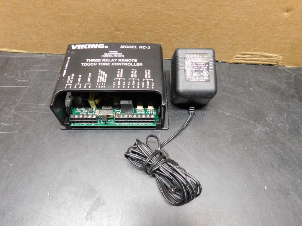 VIKING RC-3 Three Relay Remote Touch Tone Controller w/ AC Adapter