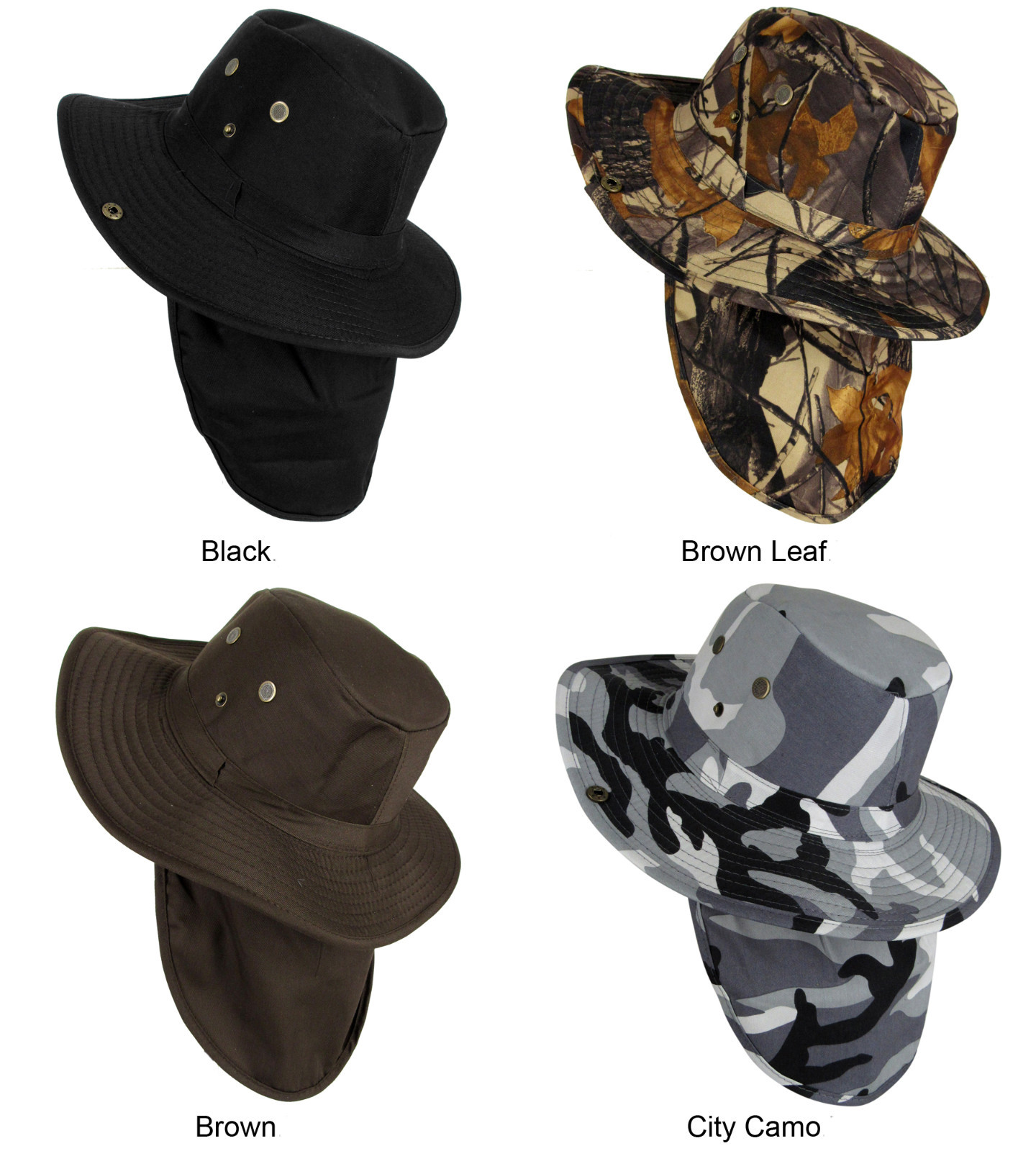 Fedora Sun Hat Neck Flap Cover Wide Brim Mesh Fishing Military Hiking Bonnie