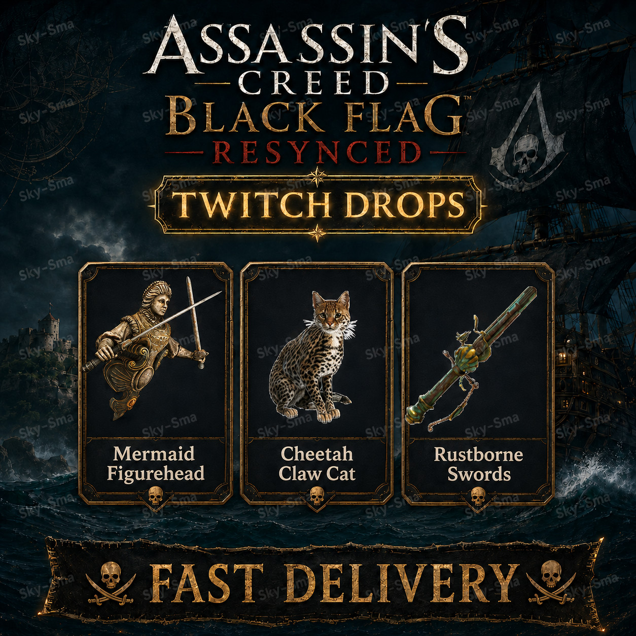 Assassin’s Creed Black Flag Resynced Twitch Drops - Mermaid Figurehead - 3 Items