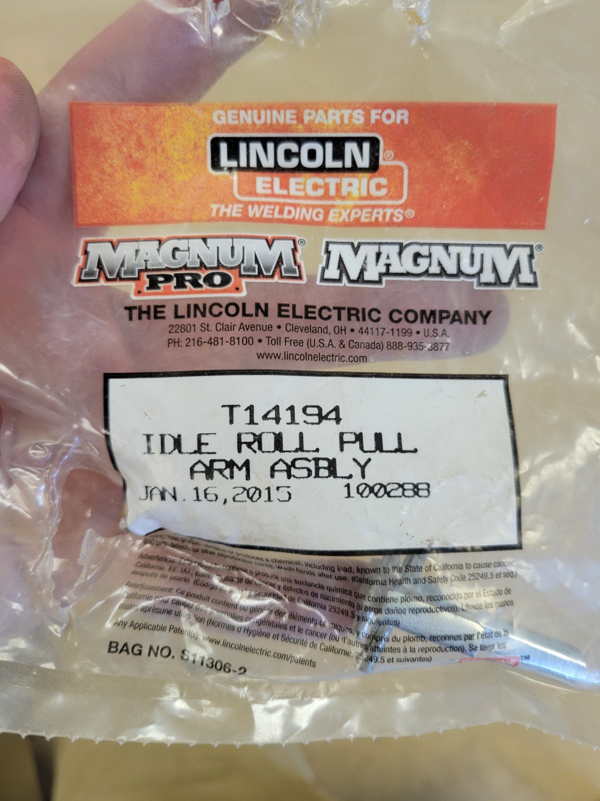 LINCOLN ELECTRIC T14194 IDLE ROLL PULL ARM ASBLY (9ST14194)