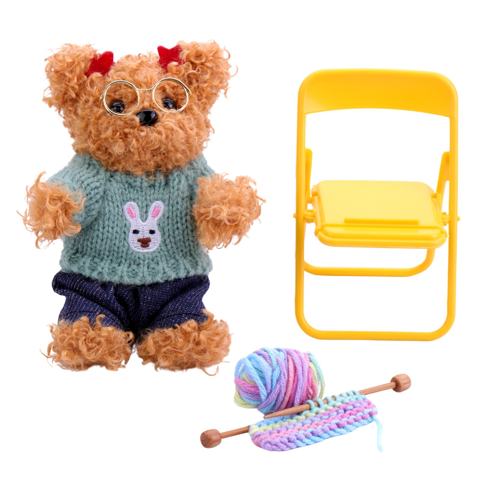 DIY Cute Bear Twist Stick Material Kit Handmade Chenille Stems Craft Set for Kid