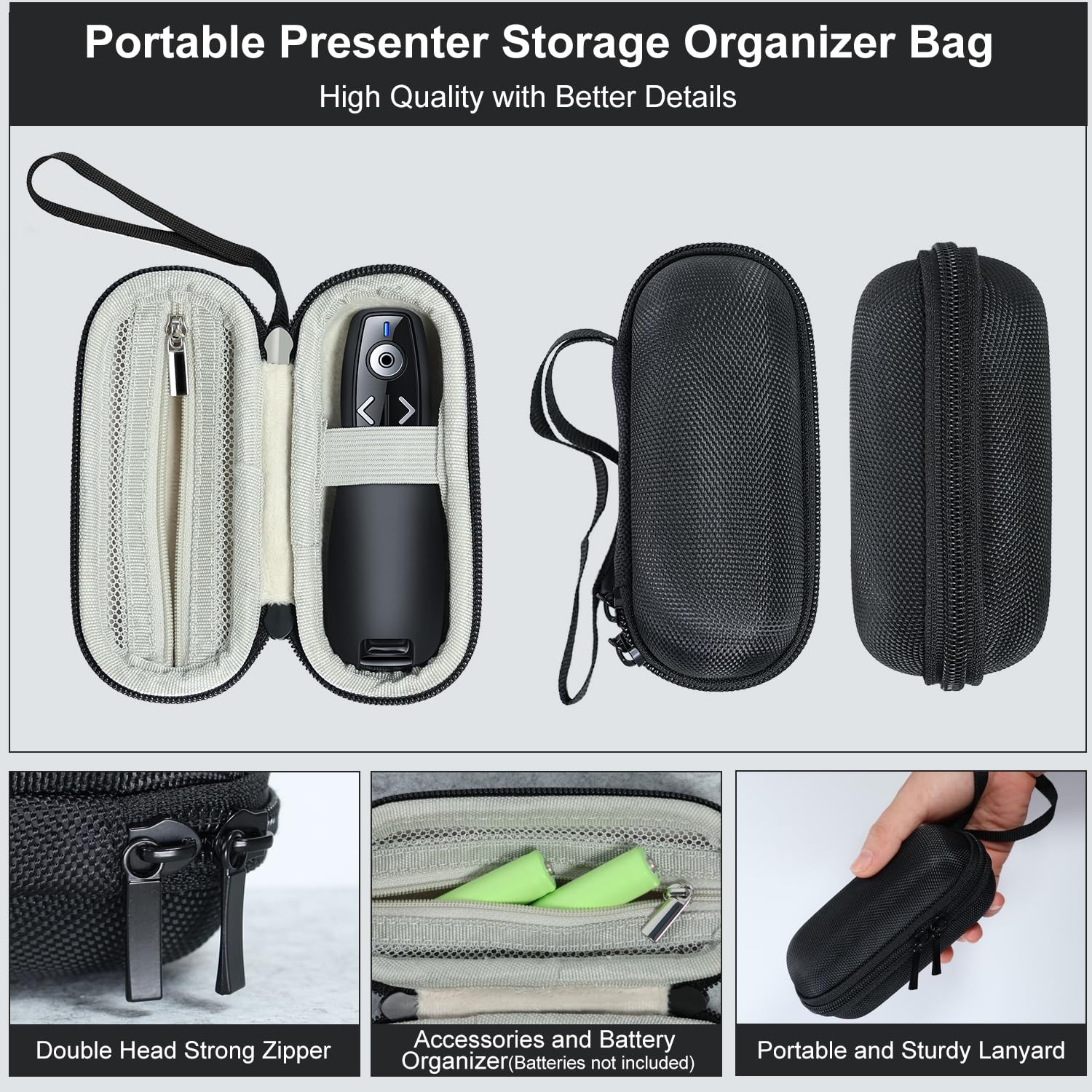 Wireless Presenter with Carry Case, Presentation Clicker with Protective Stor...