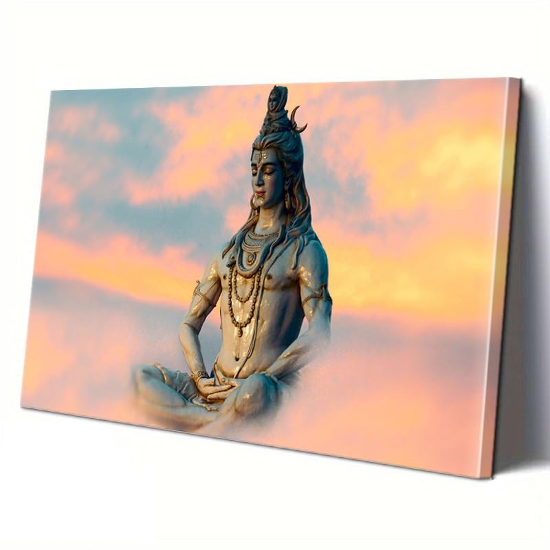 Framed Lord Shiva Wall Art Paint By Numbers Kit For Adults DIY 16x12 Inch