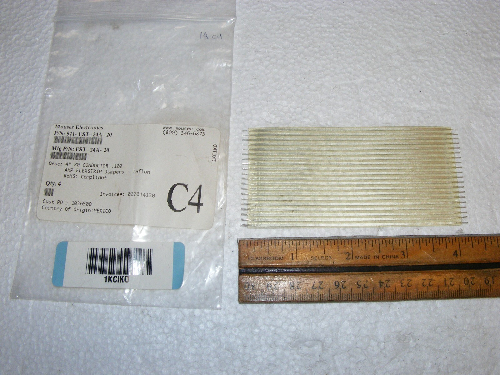 AMP FST -24A-20 Flexstrip Jumpers 4" 20 Conductor .100   (a20)