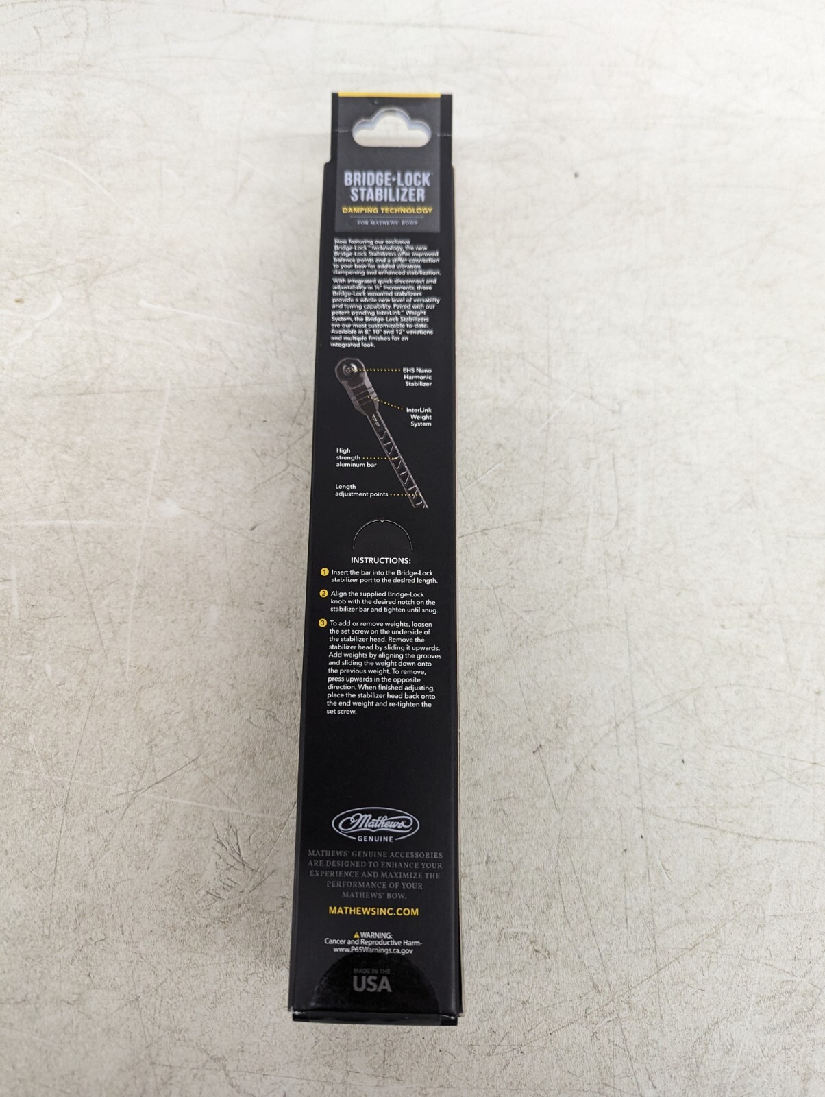 Mathews Bridgelock Stab Stabilizer for Mathew's Compound Bows BLS 8" Granite