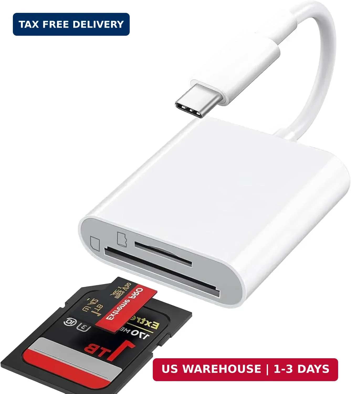 USB C SD Card Reader for iPhone 17/16/15 Series, USB-C to SD/Micro SD Memory Car