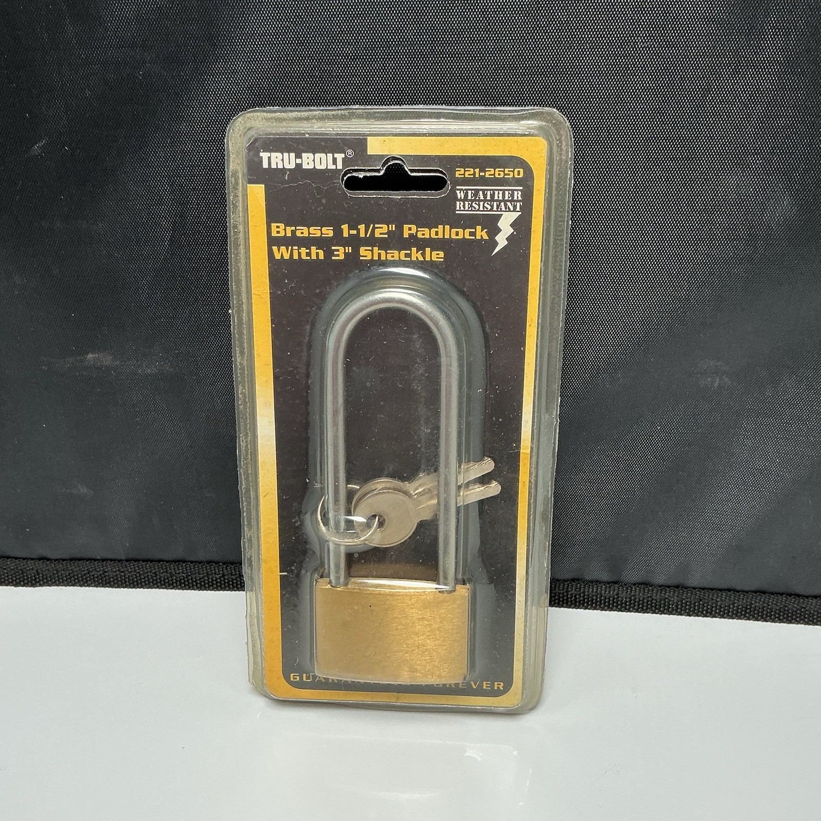 TRU-BOLT 1-1/2” Solid Brass Padlock with 3 Inch Shackle Sealed 221-2650