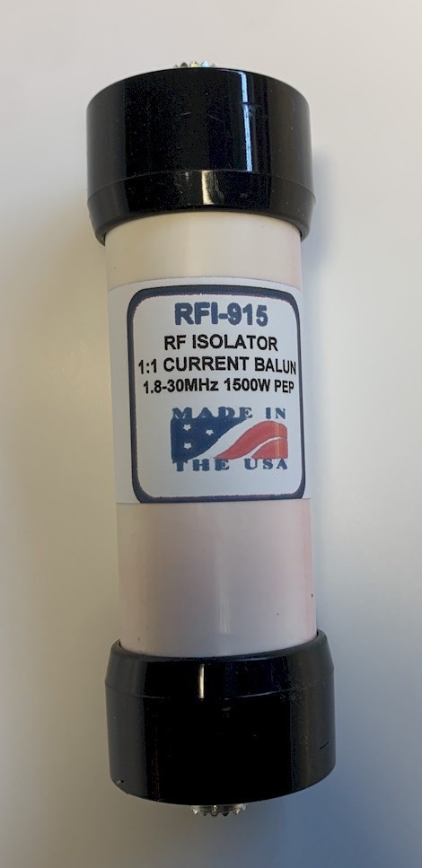 RFI-915 1:1 Current Balun, RF Line Isolator 1.5kW PEP 1.8-30MHz for Ham Radio CB