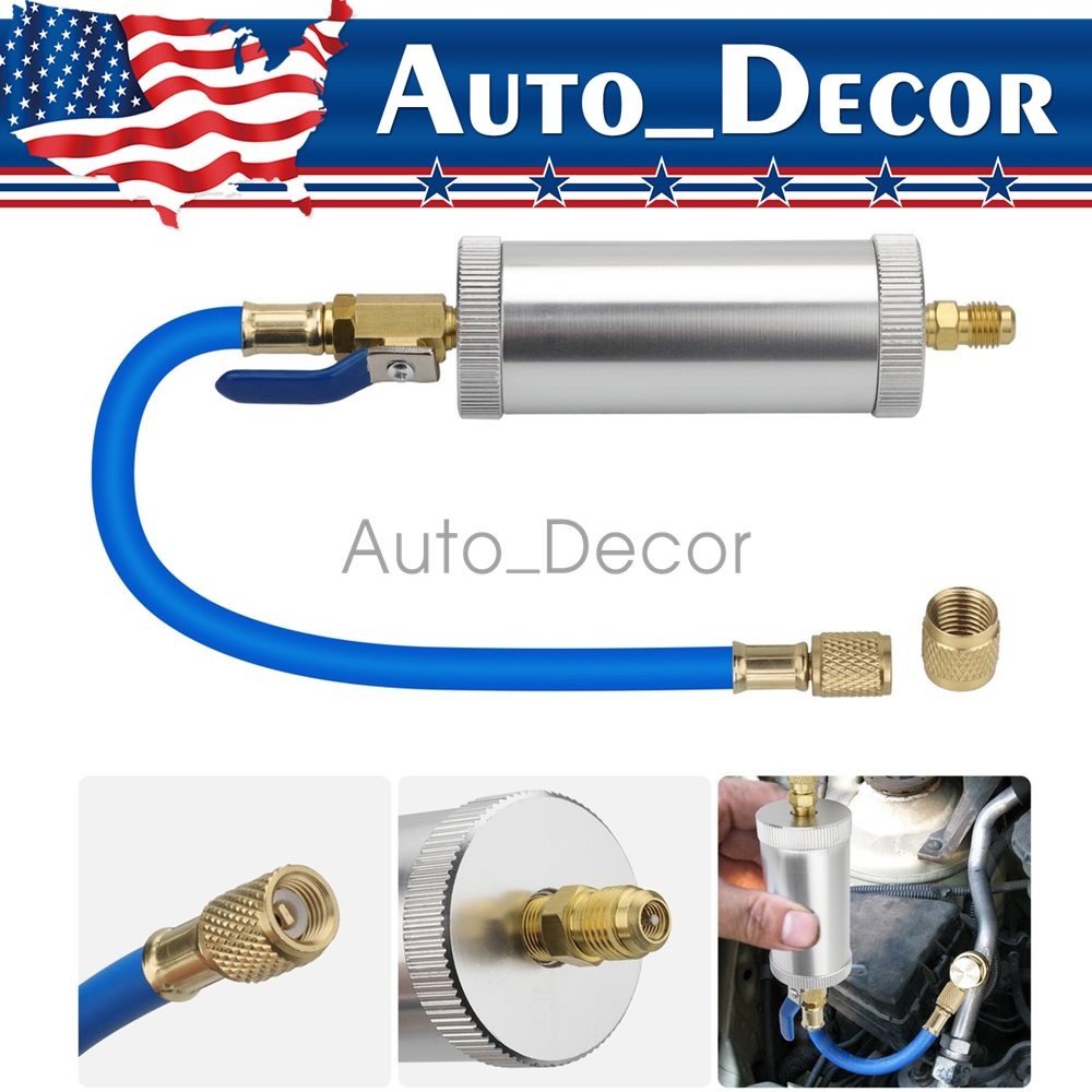 2oz AC Oil & Dye Injector Kit HVAC Tool w/ 1/4" SAE Thread For R134A R12 System