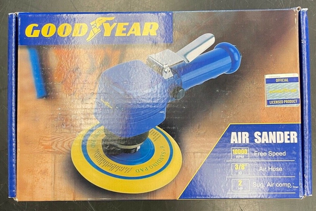 Goodyear 6" Air Sander 10000RPM 3/8" Air Hose 2HP Air Comp. RP7316 -New and Seal