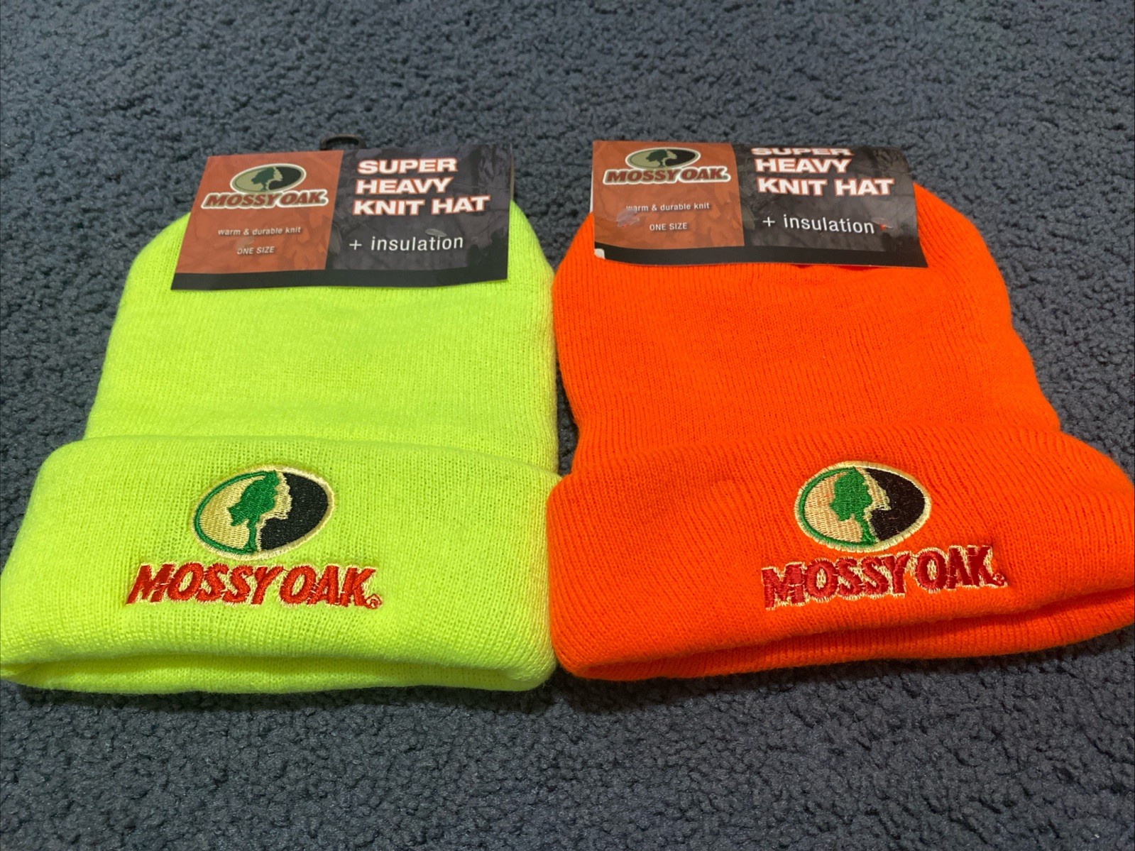 2 Pack Mossy Oak Super Heavy Knit Insulated Hat Beanie Warm,Snowboarding,skiing,