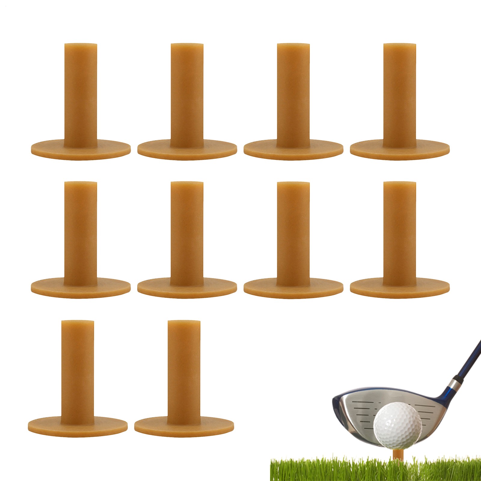10PCS Rubber Driving Practice Home Training Golf Tee Holder Rubber Driving Range