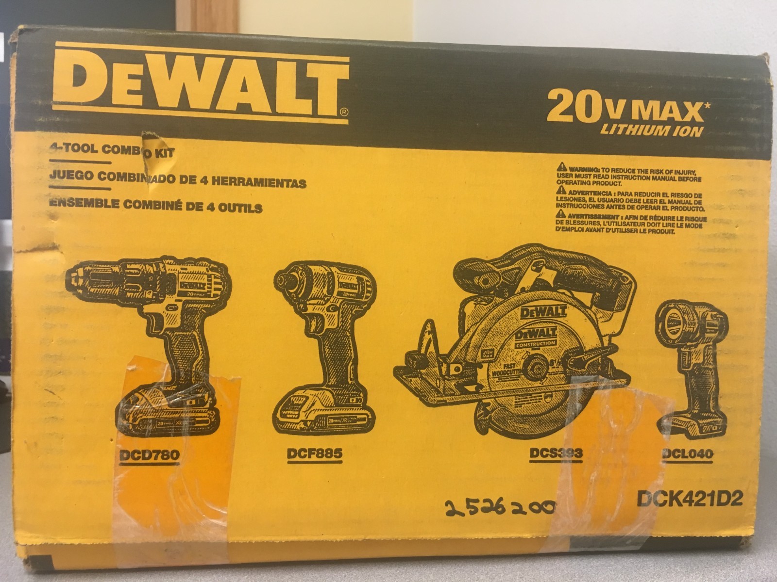 DeWalt 20V MAX Cordless Brushed 4 Tool Combo Kit #DCK421D2