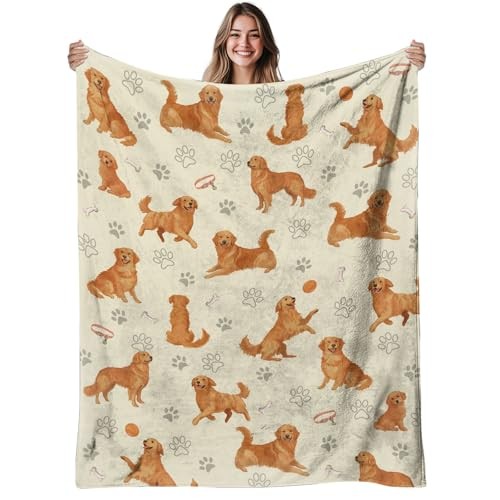 Blanket for Dog Lovers Gifts for Women, Soft Golden Retriever 50 x 60 inch