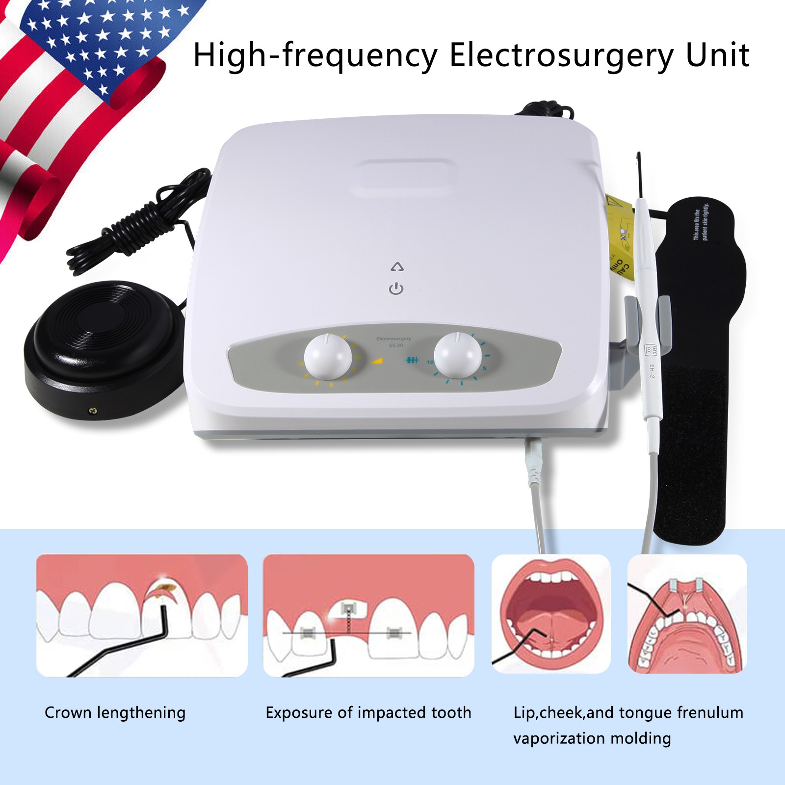 Electro Electrosurgery Unit Machine High Frequency Electric 7pcs Tips UPS