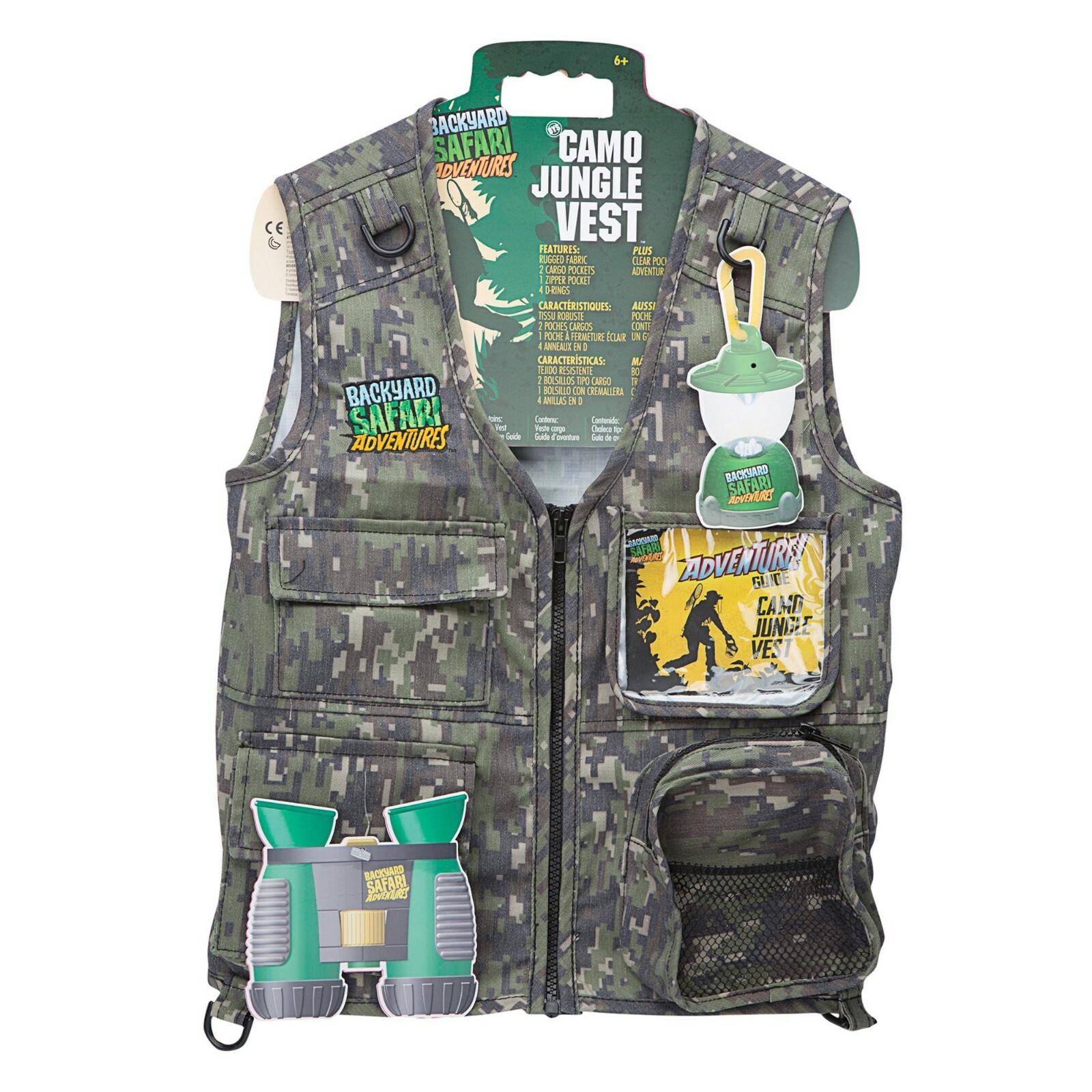 Backyard Safari Kids Jungle Camo Cargo Vest NEW