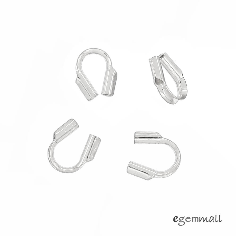 20 Sterling Silver Wire Guard Protector 4x4.6mm Hole 0.6mm 0.024" #99268